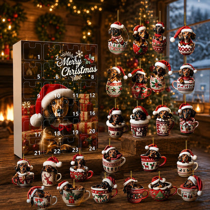 Doxivanta – Adventskalender mit 24 Dackelmotiven hinter Türchen