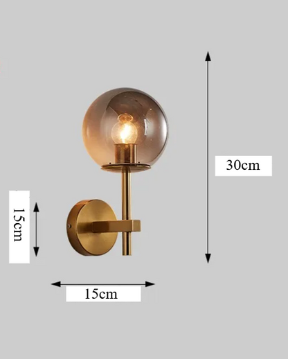 LumiNord – LED-Wandleuchte im nordischen Modern-Stil mit Glaskugel