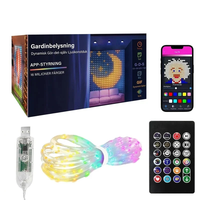 Luminara – LED-Vorhangbeleuchtung mit App-Steuerung und Fernbedienung
