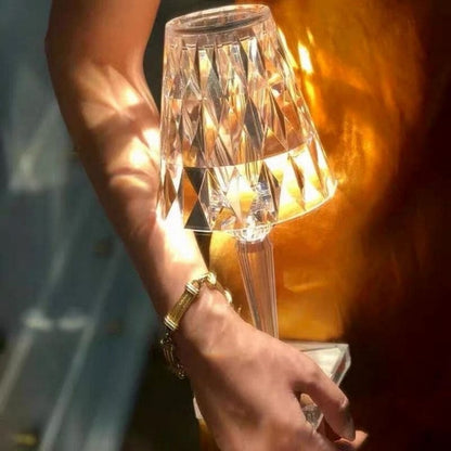 GlimmerLux – Kristall-Tischlampe mit Touch-Steuerung und 3-stufigem Dimmer