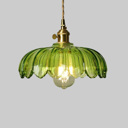 Vintage Glasblumen-Hängelampe