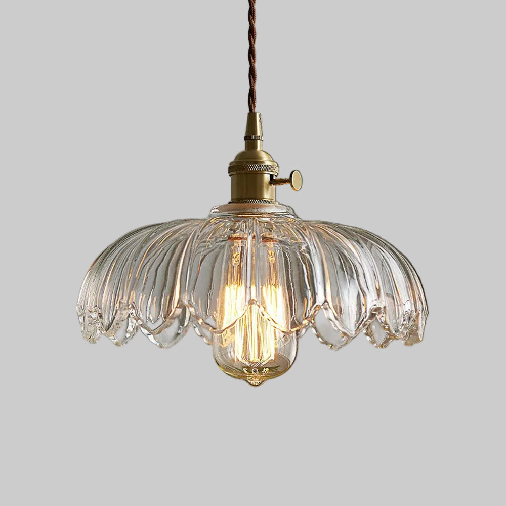 Vintage Glasblumen-Hängelampe