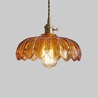 Vintage Glasblumen-Hängelampe