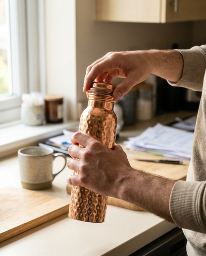 Kavloria – Kupferwasserflasche mit gehämmertem Design