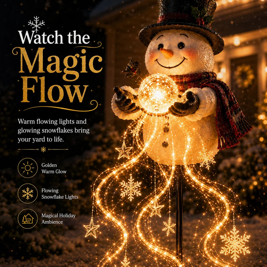 Festilume – Solar-Gartenleuchte mit Schneemann und kaskadierendem Lichteffekt