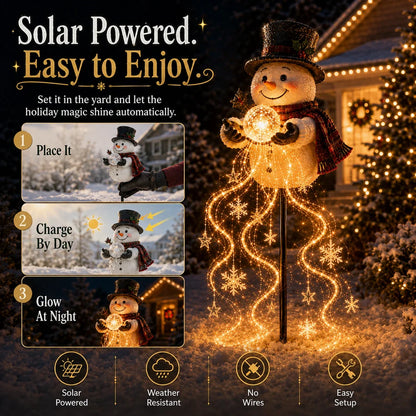 Festilume – Solar-Gartenleuchte mit Schneemann und kaskadierendem Lichteffekt