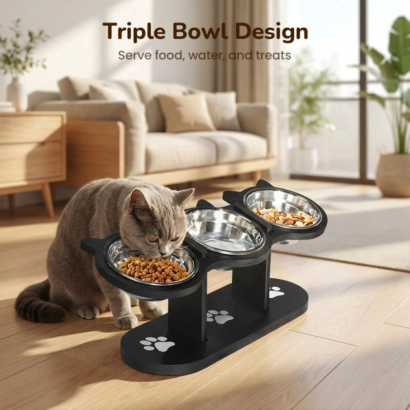 Petvanta – Höhenverstellbare Futterstation für Haustiere mit Edelstahlnäpfen