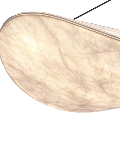 Pendelleuchte in Twist-Form mit Stoffoptik – Wabi-Sabi Stil