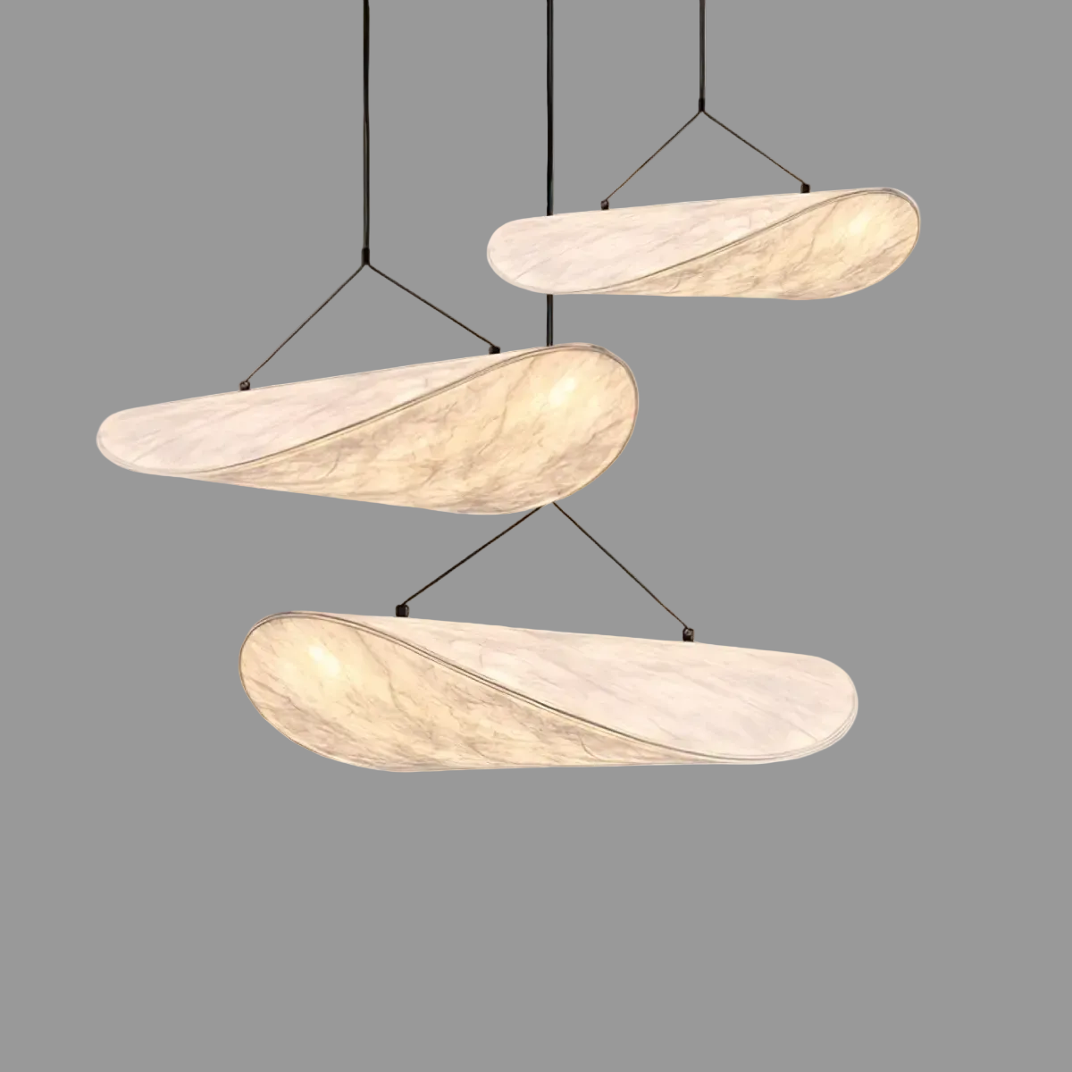 Pendelleuchte in Twist-Form mit Stoffoptik – Wabi-Sabi Stil