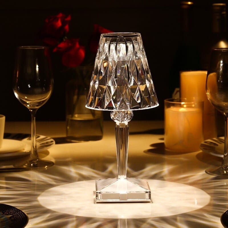 GlimmerLux – Kristall-Tischlampe mit Touch-Steuerung und 3-stufigem Dimmer