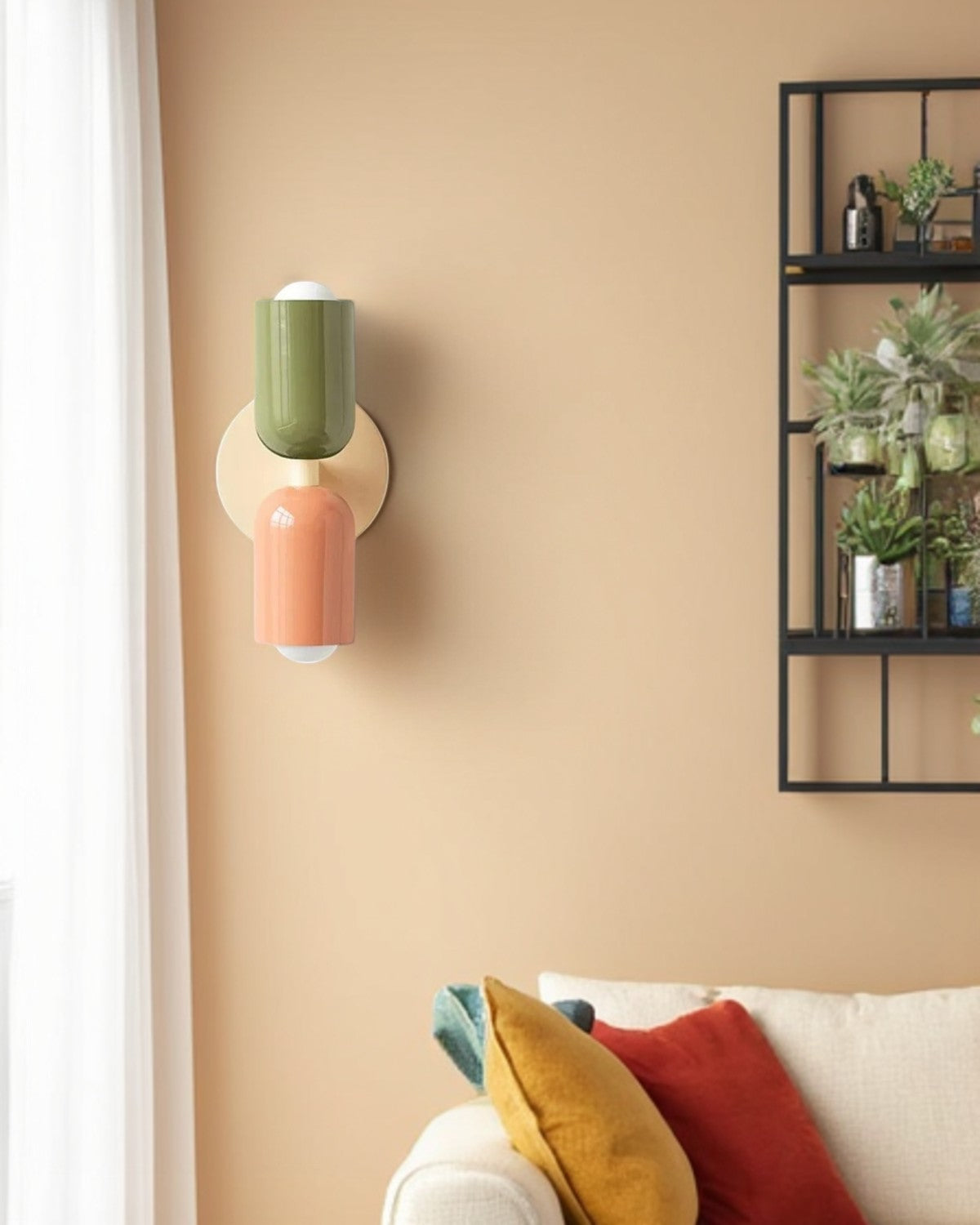 Bunte Rundkappen Wandleuchte - Elegante Wandbeleuchtung