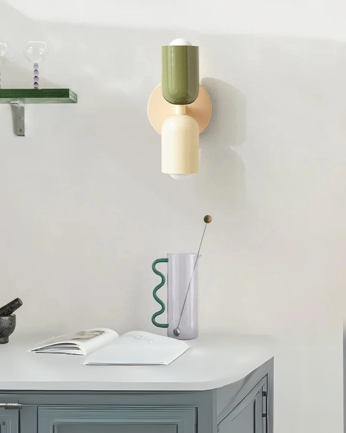 Bunte Rundkappen Wandleuchte - Elegante Wandbeleuchtung