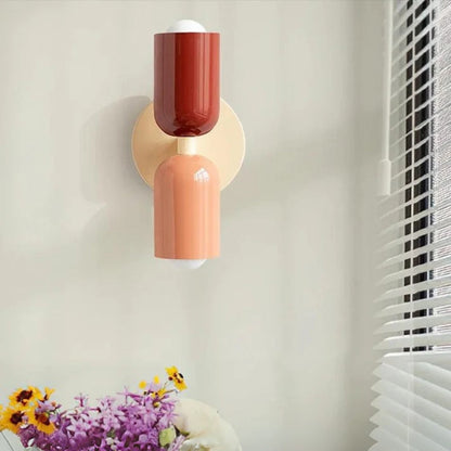 Bunte Rundkappen Wandleuchte - Elegante Wandbeleuchtung