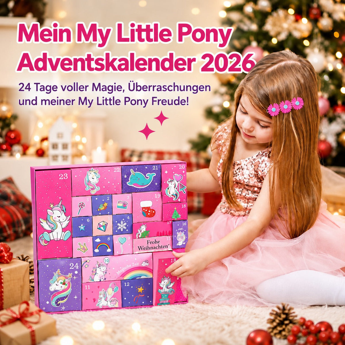 Ponytreasure – Pony-Adventskalender mit 24 Türchen und Haaraccessoires sowie Schmuck