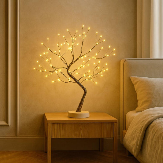 BaumLicht – Dekorative LED-Tischlampe im Bonsai-Design