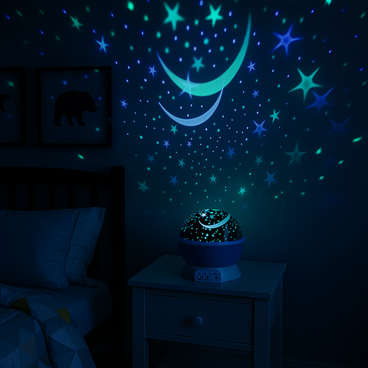 HimmelsGlanz – RGB LED Sternenhimmel-Projektor mit Mond- und Sterneffekten