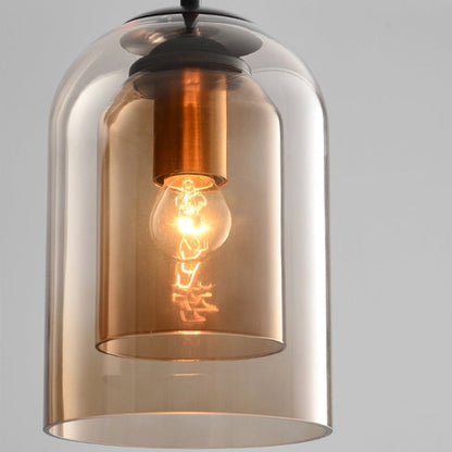Mica Mid-Century Pendelleuchten mit doppeltem Glas
