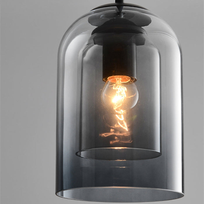 Mica Mid-Century Pendelleuchten mit doppeltem Glas