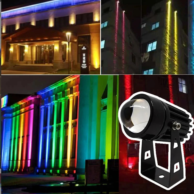 Rayvanta – RGB-LED-Außenstrahler mit Fernbedienung und Wandmontage
