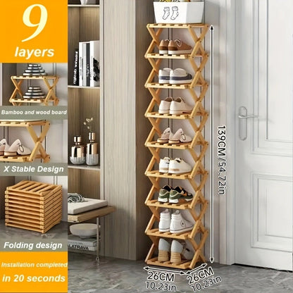 Rackfold – Faltbares Schuhregal mit verstellbarer Ebenenanzahl für Zuhause