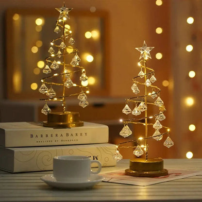 Pineglow – Kristall LED Weihnachtsbaum Tischleuchte mit Licht
