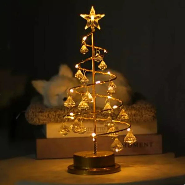 Pineglow – Kristall LED Weihnachtsbaum Tischleuchte mit Licht