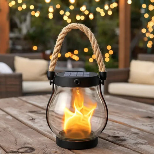GARDENFLARE – Hängende LED Laterne mit Flammeneffekt für draußen