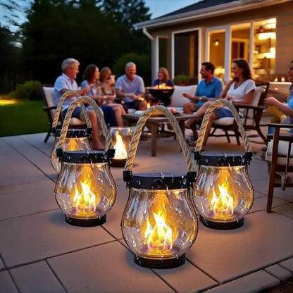 GARDENFLARE – Hängende LED Laterne mit Flammeneffekt für draußen