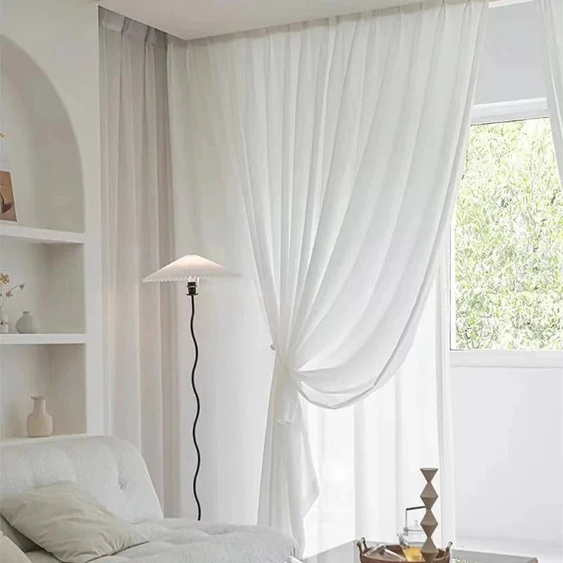 NOVELIA – Elegante Tüll Vorhänge für Wohnzimmerfenster