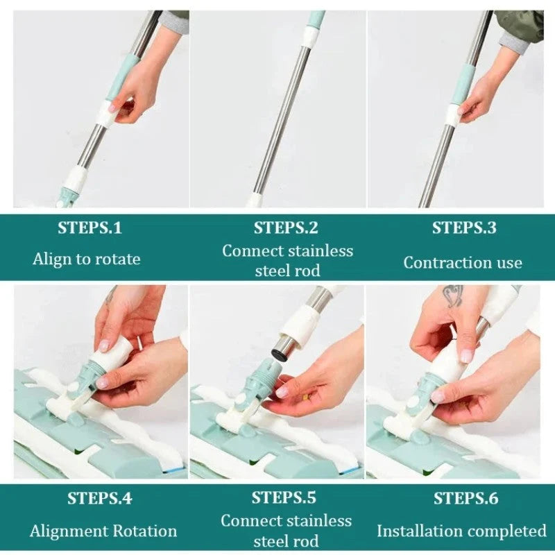 Cleanora – Bodenmopp mit waschbaren Mikrofaser-Reinigungsbezügen