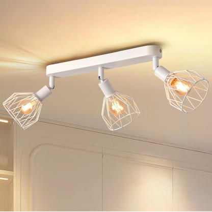 IndustrieLeuchte - Schwarze Retro Deckenlampe mit vier Spots