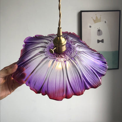 Vintage Blumen-Glas-Pendelleuchte – Elegantes Design für zeitlose Räume