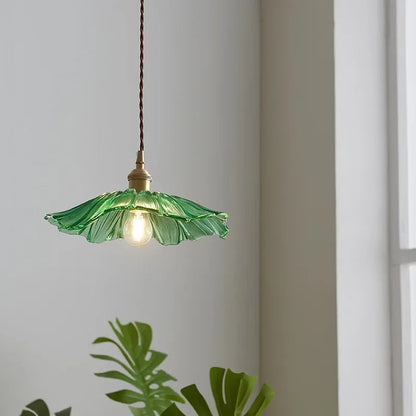 Vintage Blumen-Glas-Pendelleuchte – Elegantes Design für zeitlose Räume