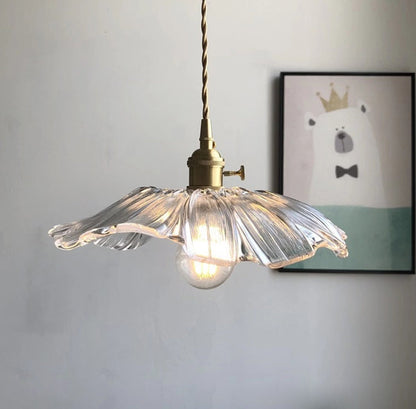 Vintage Blumen-Glas-Pendelleuchte – Elegantes Design für zeitlose Räume