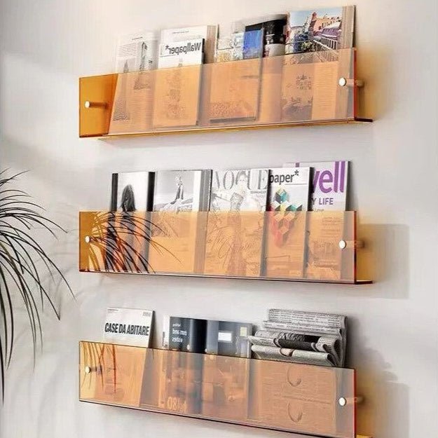 MODURACK – Minimalistischer Acryl-Wandhalter für Magazine in modernen Räumen
