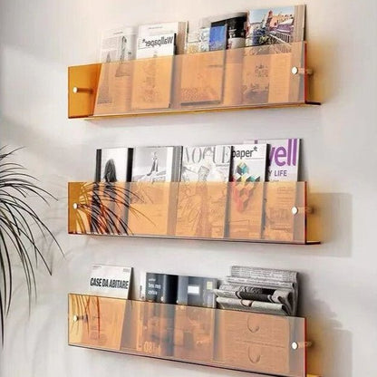 MODURACK – Minimalistischer Acryl-Wandhalter für Magazine in modernen Räumen