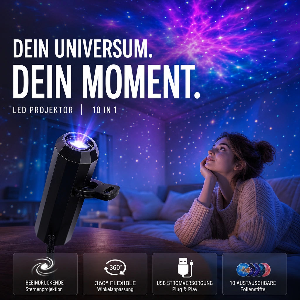 Avenlix – LED-Projektor für Wände und Decken mit wechselbaren Motiven