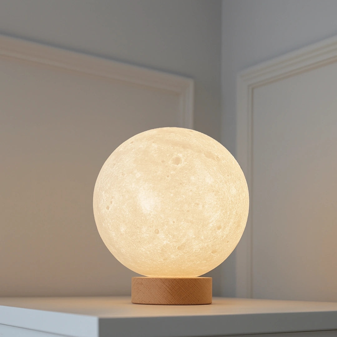 Lumera – 3D-gedruckte Mondlampe mit Fernbedienung